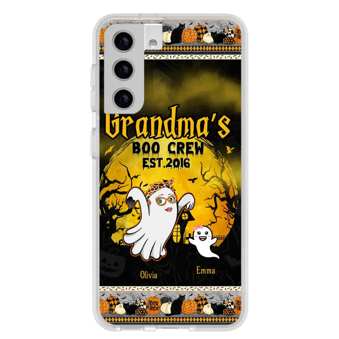 Custom Personalized Grandma Phone Case - Halloween Gift For Grandma - Upto 7 Kids - Grandma's Boo Crew - Case For iPhone/ Samsung