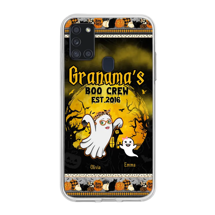 Custom Personalized Grandma Phone Case - Halloween Gift For Grandma - Upto 7 Kids - Grandma's Boo Crew - Case For iPhone/ Samsung