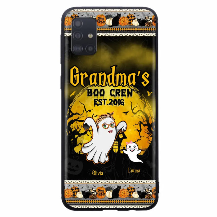 Custom Personalized Grandma Phone Case - Halloween Gift For Grandma - Upto 7 Kids - Grandma's Boo Crew - Case For iPhone/ Samsung