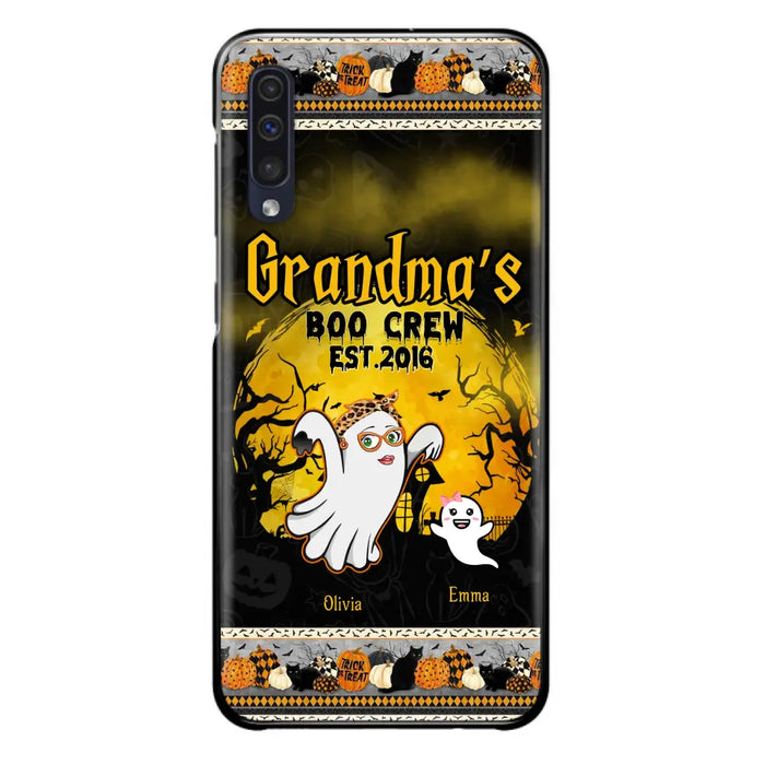 Custom Personalized Grandma Phone Case - Halloween Gift For Grandma - Upto 7 Kids - Grandma's Boo Crew - Case For iPhone/ Samsung