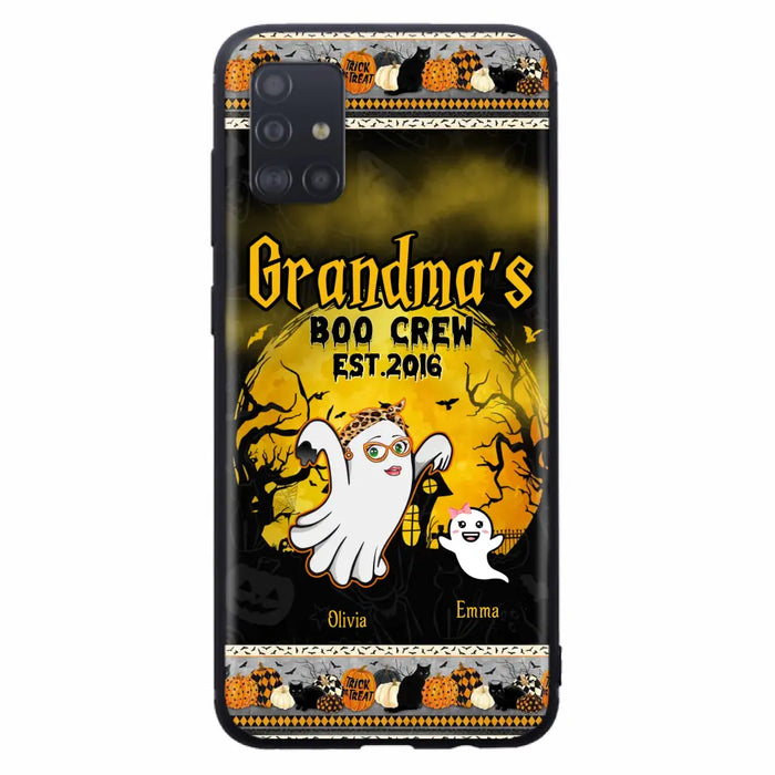 Custom Personalized Grandma Phone Case - Halloween Gift For Grandma - Upto 7 Kids - Grandma's Boo Crew - Case For iPhone/ Samsung