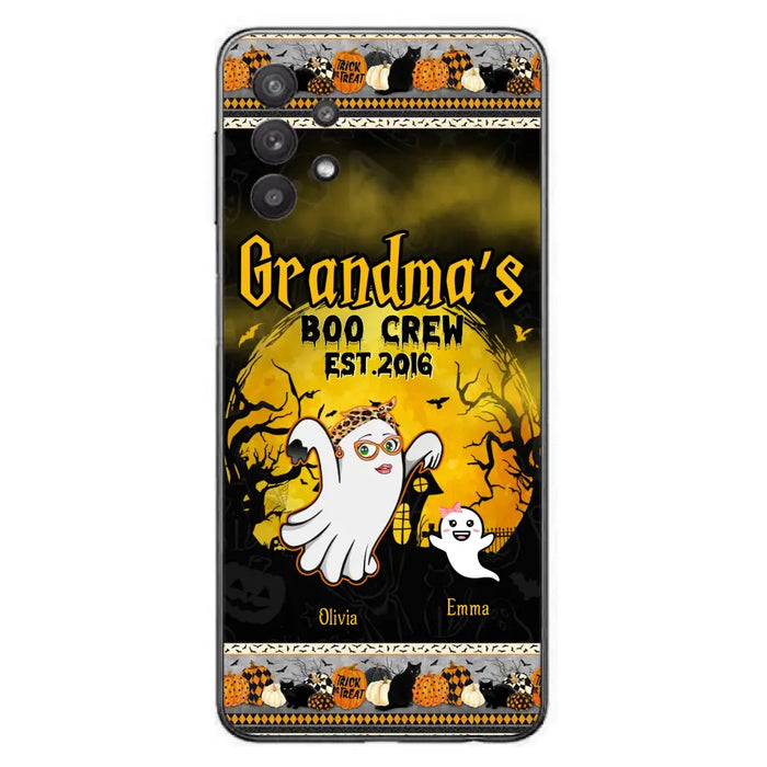 Custom Personalized Grandma Phone Case - Halloween Gift For Grandma - Upto 7 Kids - Grandma's Boo Crew - Case For iPhone/ Samsung