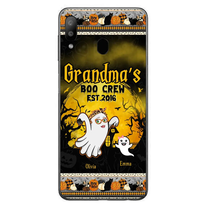 Custom Personalized Grandma Phone Case - Halloween Gift For Grandma - Upto 7 Kids - Grandma's Boo Crew - Case For iPhone/ Samsung