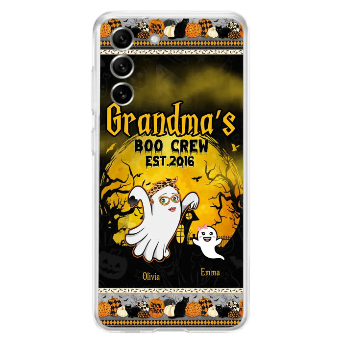 Custom Personalized Grandma Phone Case - Halloween Gift For Grandma - Upto 7 Kids - Grandma's Boo Crew - Case For iPhone/ Samsung