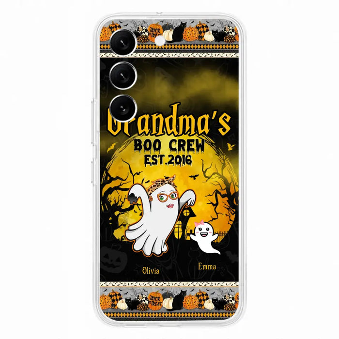 Custom Personalized Grandma Phone Case - Halloween Gift For Grandma - Upto 7 Kids - Grandma's Boo Crew - Case For iPhone/ Samsung