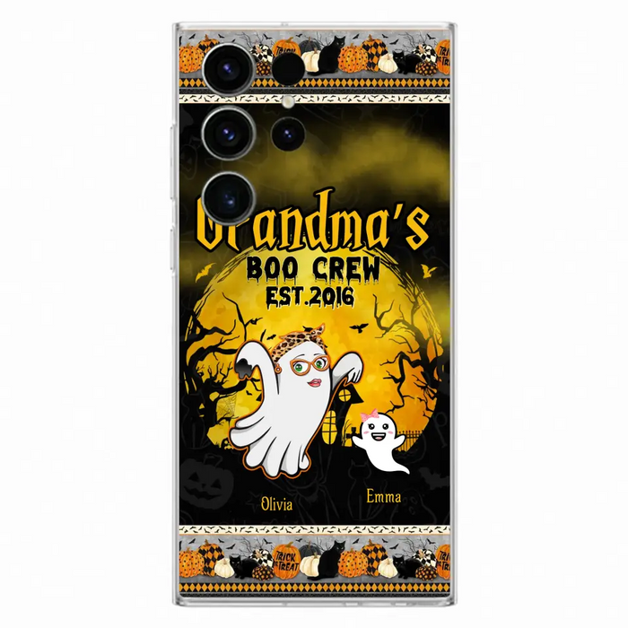 Custom Personalized Grandma Phone Case - Halloween Gift For Grandma - Upto 7 Kids - Grandma's Boo Crew - Case For iPhone/ Samsung