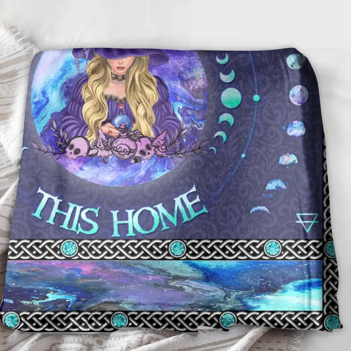 Personalized Witch Quilt/Single Layer Fleece Blanket - Halloween Gift Idea For Witch Lovers - Check Ya Energy Before You Come In This Home