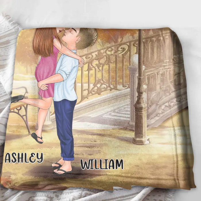 Personalized Couple Quilt/Single Layer Fleece Blanket - Wedding/Anniversary Gift Idea for Couple - Together Since 2019