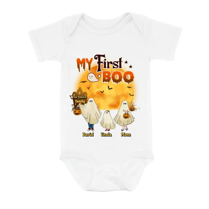 Personalized 1st Halloween Shirt/Baby Onesie - Gift Idea For Halloween/Family - My First Boo