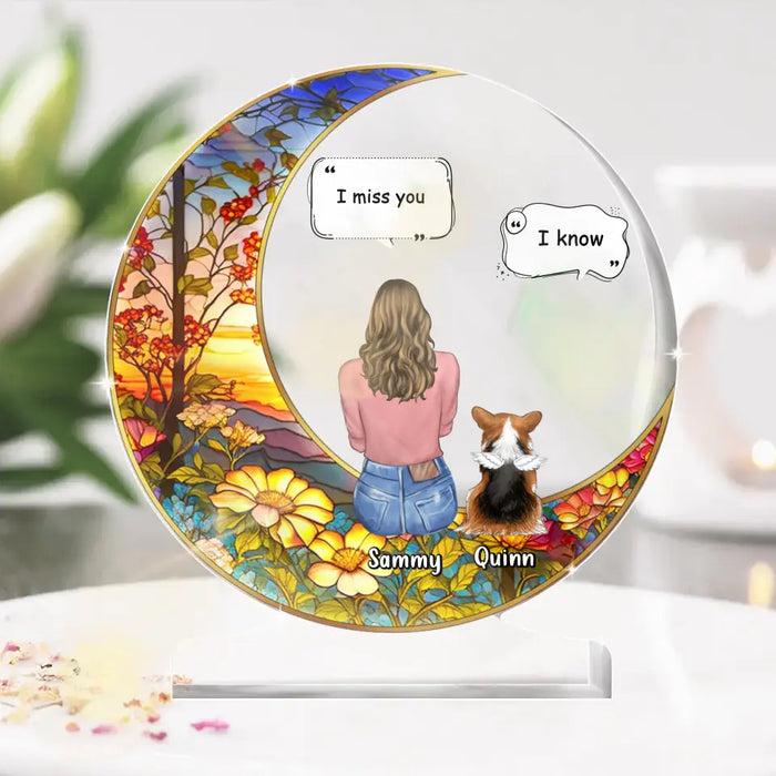 Custom Personalized Memorial Pet Acrylic Plaque - Upto 3 Dogs/Cats/Rabbits - Memorial Gift Idea for Pet Owners