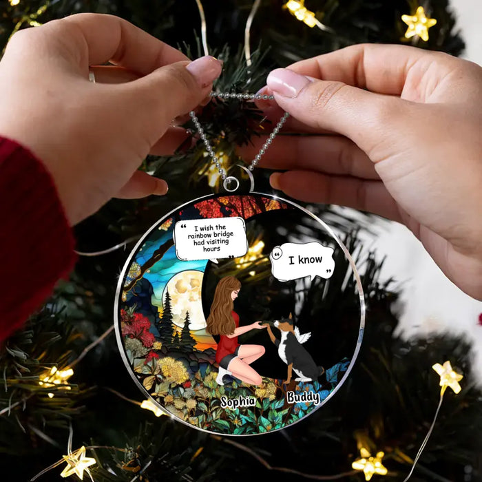 Custom Personalized Memorial Dog Suncatcher Acrylic Ornament - Christmas/Memorial Gift for Dog Owners