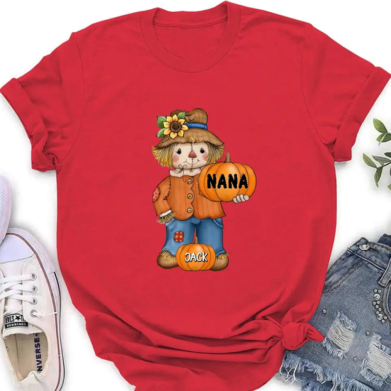 Personalized Scrarecrow Shirt/Hoodie - Up to 10 Kids - Halloween Gift for Grandma/Mom
