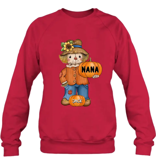 Custom Personalized Scrarecrow Shirt/Hoodie - Upto 10 Kids - Halloween Gift for Grandma/Mom