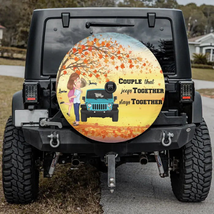 Couple That Jeeps Together Stays Together - Personalized Couple Spare Tire Covers - Gift Idea For Couple/ Her/ Him/ Off-road Lovers