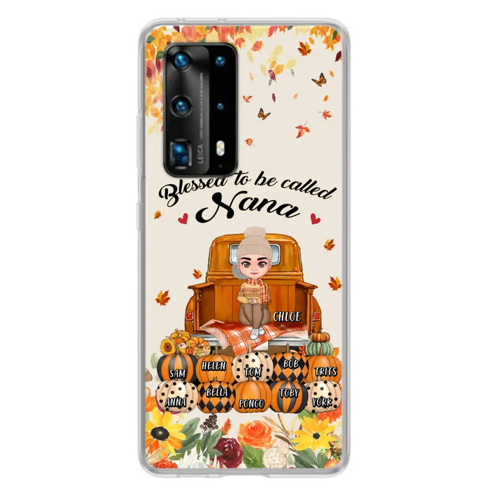 Custom Personalized Grandma Autumn Phone Case - Gift Idea For Grandma - Upto 10 Kids - Case For Xiaomi/ Oppo/ Huawei - Blessed To Be Called Nana