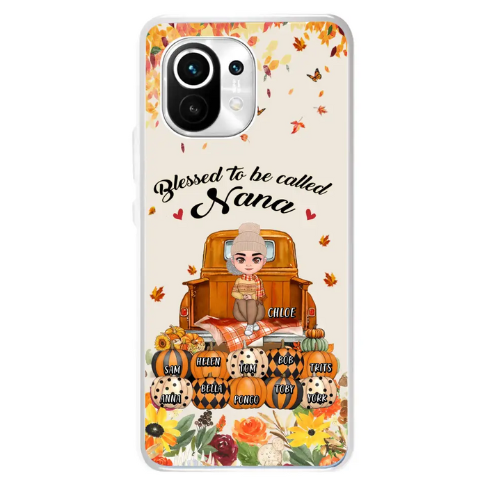 Custom Personalized Grandma Autumn Phone Case - Gift Idea For Grandma - Upto 10 Kids - Case For Xiaomi/ Oppo/ Huawei - Blessed To Be Called Nana