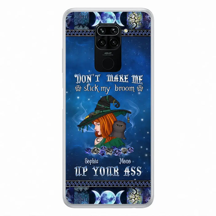Personalized Witch Phone Case - Gift Idea For Witch Lover/ Halloween - Don't Make Me Stick My Broom Up Your Ass - Case For Oppo/Xiaomi/Huawei