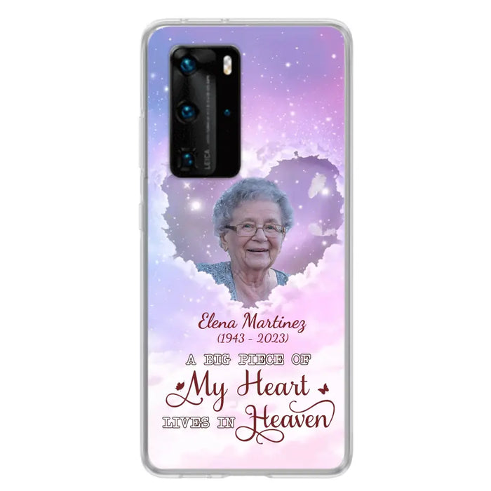 Custom Personalized Memorial Photo Phone Case - Upload Photo - Memorial Gift Idea For Family Member - Case For Xiaomi/Oppo/Huawei - A Big Piece Of My Heart Lives In Heaven