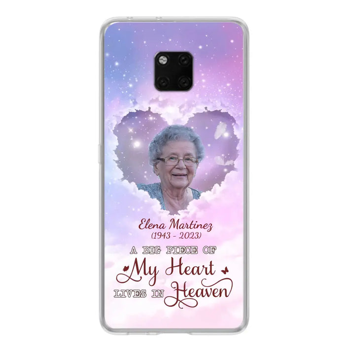 Custom Personalized Memorial Photo Phone Case - Upload Photo - Memorial Gift Idea For Family Member - Case For Xiaomi/Oppo/Huawei - A Big Piece Of My Heart Lives In Heaven