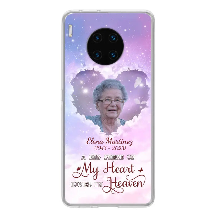 Custom Personalized Memorial Photo Phone Case - Upload Photo - Memorial Gift Idea For Family Member - Case For Xiaomi/Oppo/Huawei - A Big Piece Of My Heart Lives In Heaven