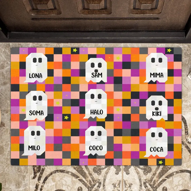 Personalized Halloween Family Doormat -  Gift Idea For Halloween/Family - Up to 9 Boos
