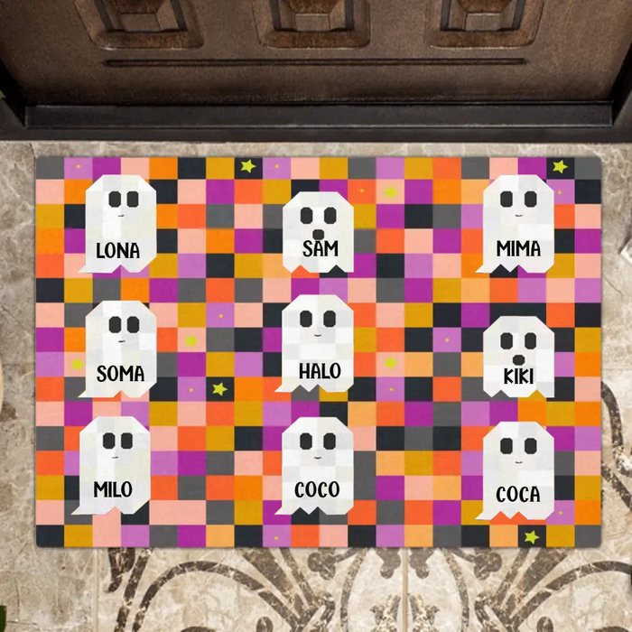 Personalize Halloween Family Doormat -  Gift Idea For Halloween/Famly - Upto 9 Boos