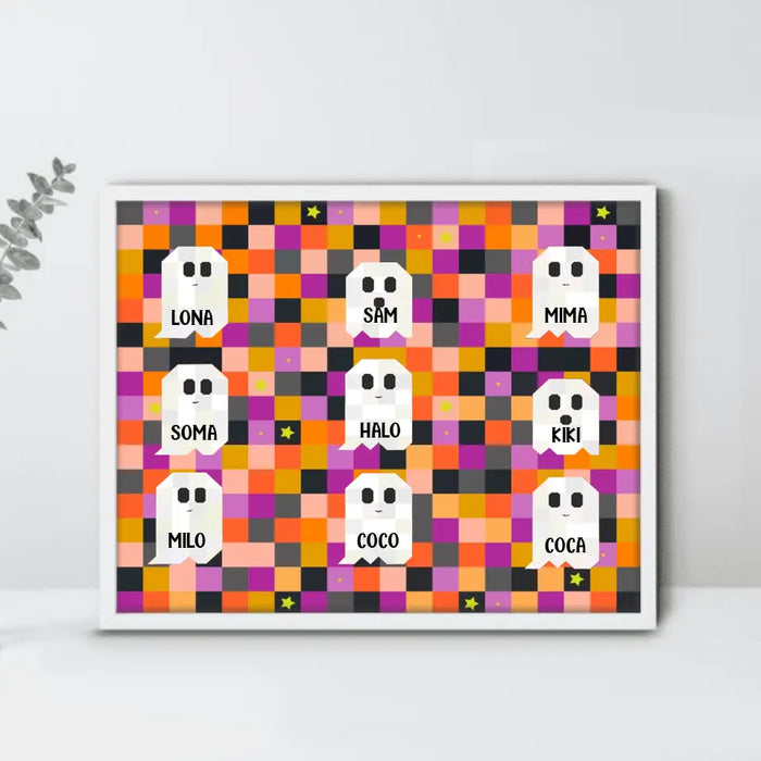 Personalize Halloween Family Poster -  Gift Idea For Halloween/Famly - Upto 9 Boos