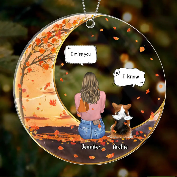 Custom Personalized Fall Pet Mom Acrylic Ornament  - Upto 3 Pets - Best Gift For Dog Lovers/Cat Lovers