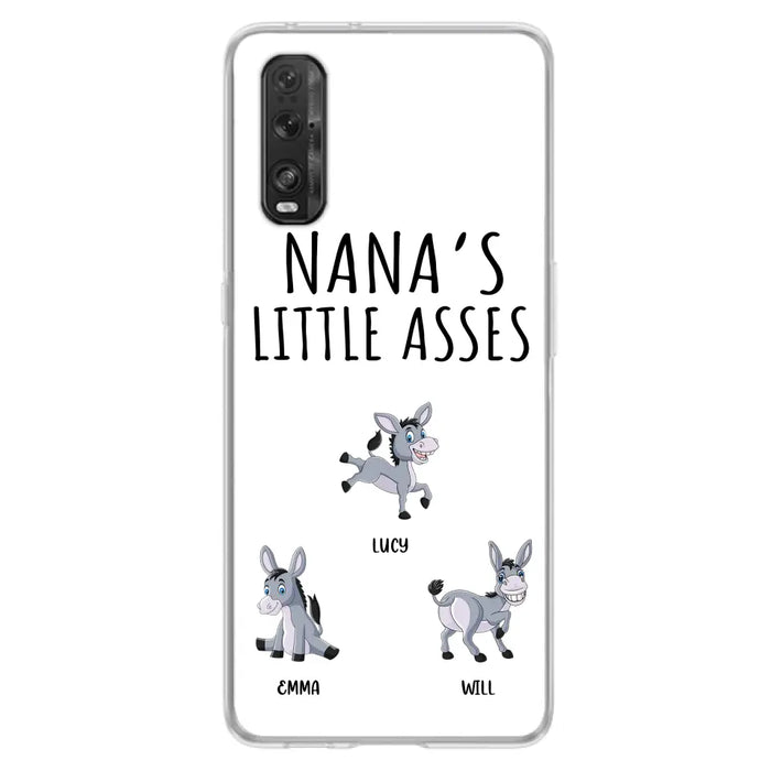 Custom Personalized Donkeys Phone Case - Gift Idea For Family/ Grandma/ Papa - Upto 12 Donkeys - Case For Xiaomi/ Oppo/ Huawei - Nana's Little Asses