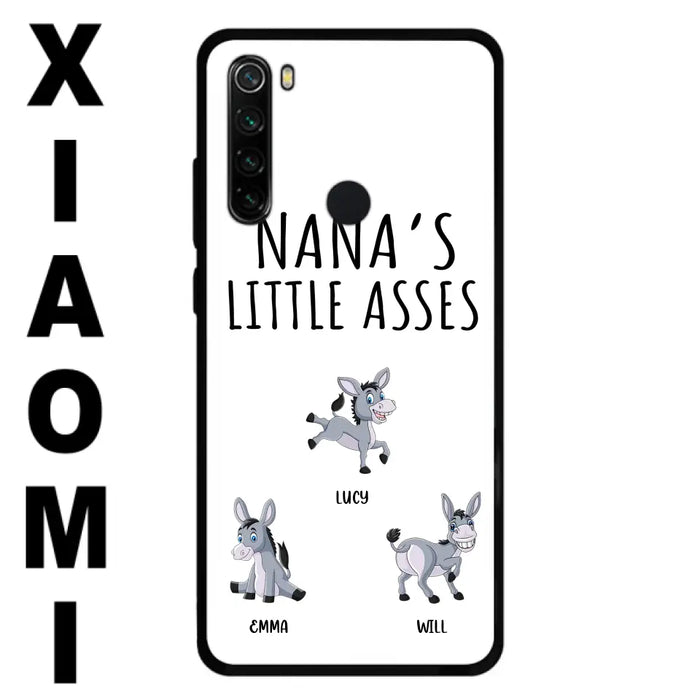 Custom Personalized Donkeys Phone Case - Gift Idea For Family/ Grandma/ Papa - Upto 12 Donkeys - Case For Xiaomi/ Oppo/ Huawei - Nana's Little Asses