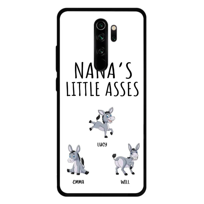 Custom Personalized Donkeys Phone Case - Gift Idea For Family/ Grandma/ Papa - Upto 12 Donkeys - Case For Xiaomi/ Oppo/ Huawei - Nana's Little Asses