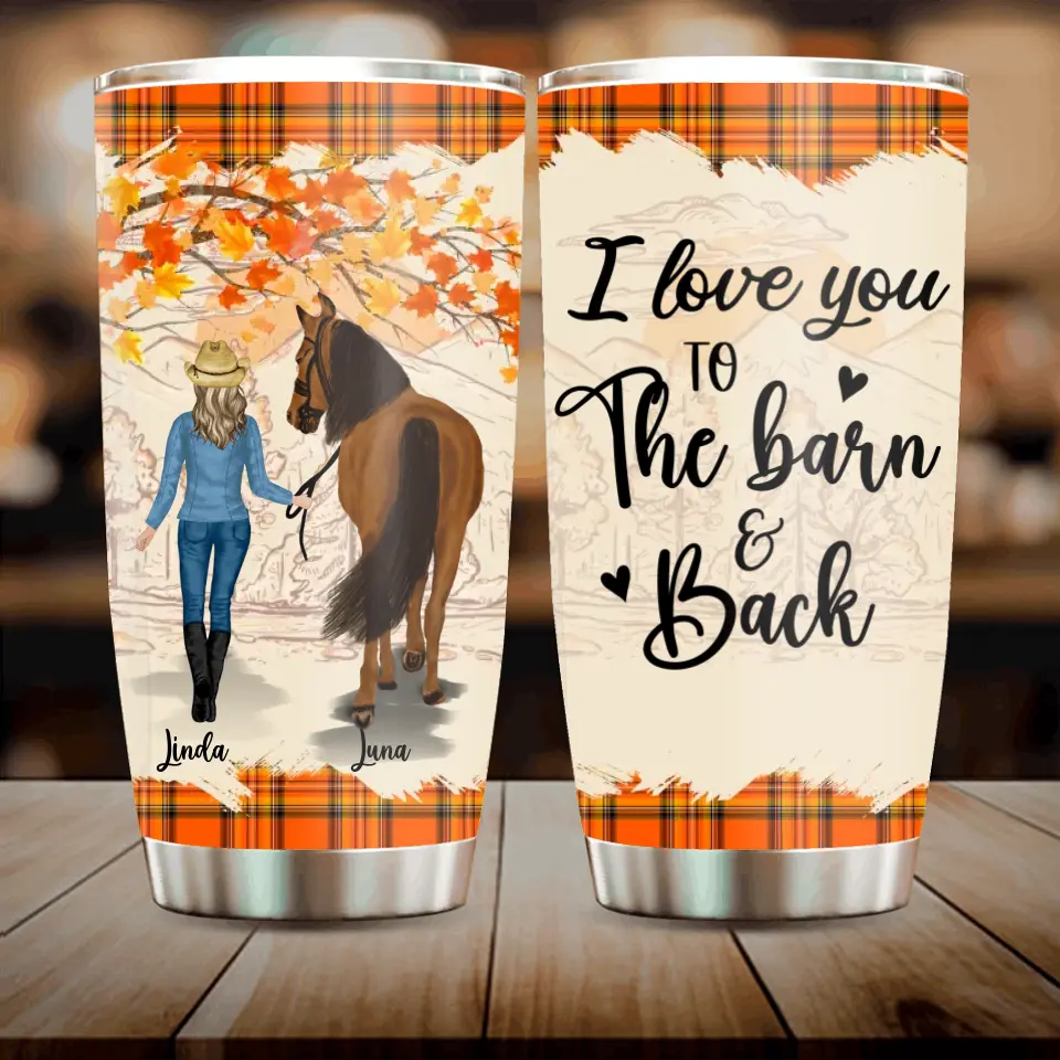 20oz Vacuum Insulated Tumbler Mug, Horse Cowgirl Heart