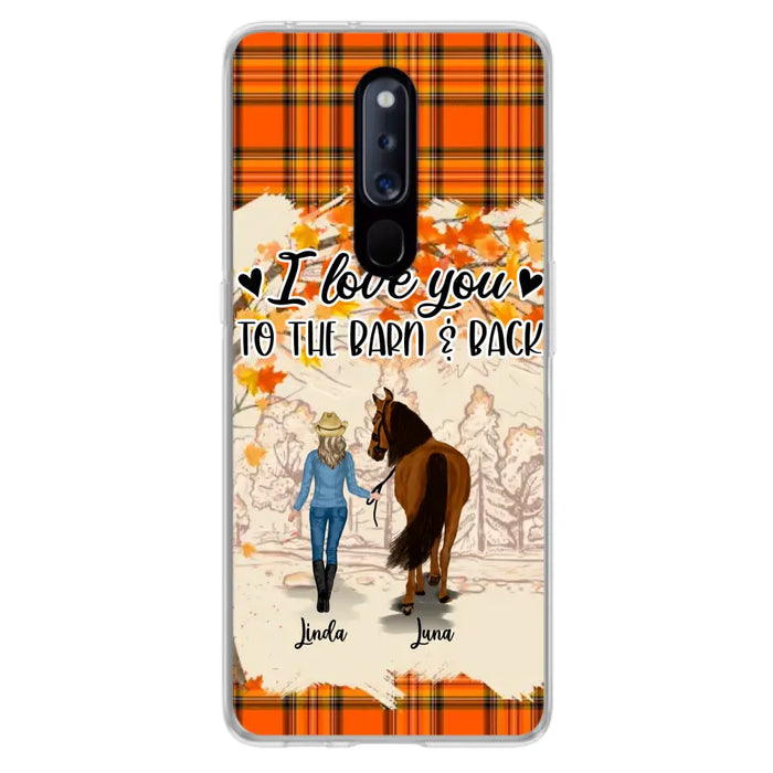 Personalized Horse Girl Phone Case - Gift Idea For Horse Lovers - Up To 6 Horses - I Love You To The Barn & Back - Cases For Oppo/Xiaomi/Huawei