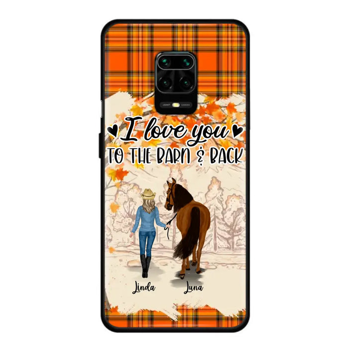 Personalized Horse Girl Phone Case - Gift Idea For Horse Lovers - Up To 6 Horses - I Love You To The Barn & Back - Cases For Oppo/Xiaomi/Huawei