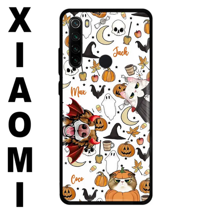 Custom Personalized Halloween Pet Phone Case - Upto 3 Pets - Gift Idea For Dog/Cat Owners - Case for Oppo/Xiaomi/Huawei