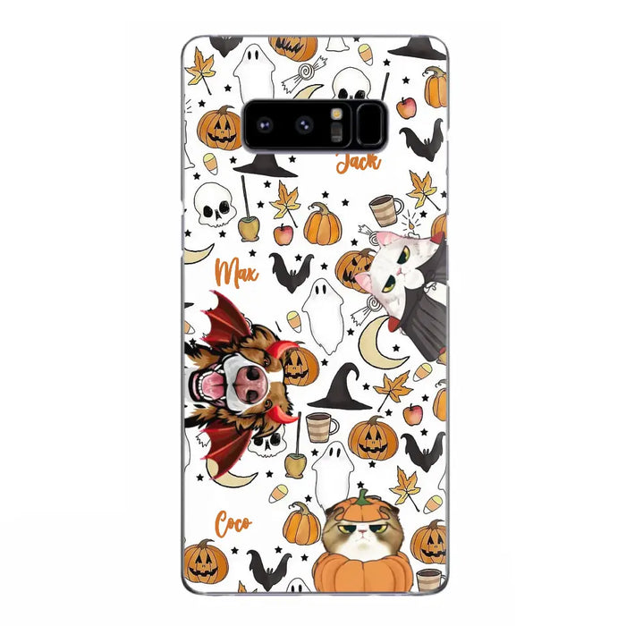 Custom Personalized Halloween Pet Phone Case - Upto 3 Pets - Gift Idea For Dog/Cat Owners - Case for iPhone/Samsung