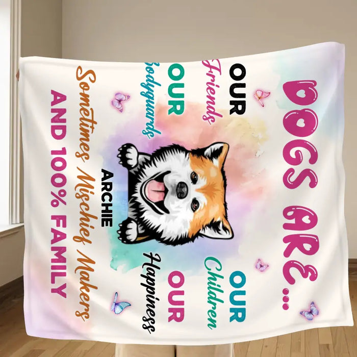 Personalized Dog Quilt/Single Layer Fleece Blanket/Pillow Cover - Gift Idea For Dog Lovers - Dogs Are Our Friends Our Bodyguards