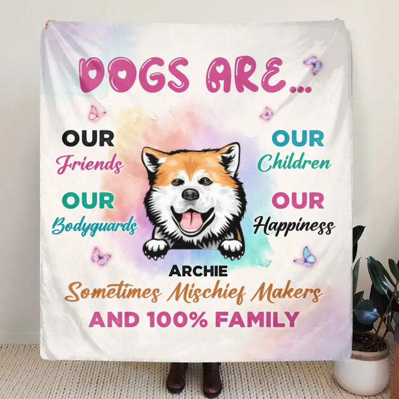 Personalized Dog Fleece Throw Blanket/Quilt/Pillow Cover - Gift Idea For Dog Lovers - Dogs Are Our Friends Our Bodyguards