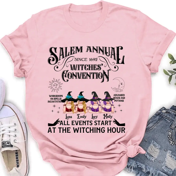 Personalized Halloween Witch Shirt/ Hoodie - Gift Idea For Halloween/Besties - Upto 4 Witches - Salem Annual Since 1692 Witches' Convention