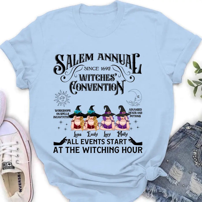 Personalized Halloween Witch Shirt/ Hoodie - Gift Idea For Halloween/Besties - Upto 4 Witches - Salem Annual Since 1692 Witches' Convention