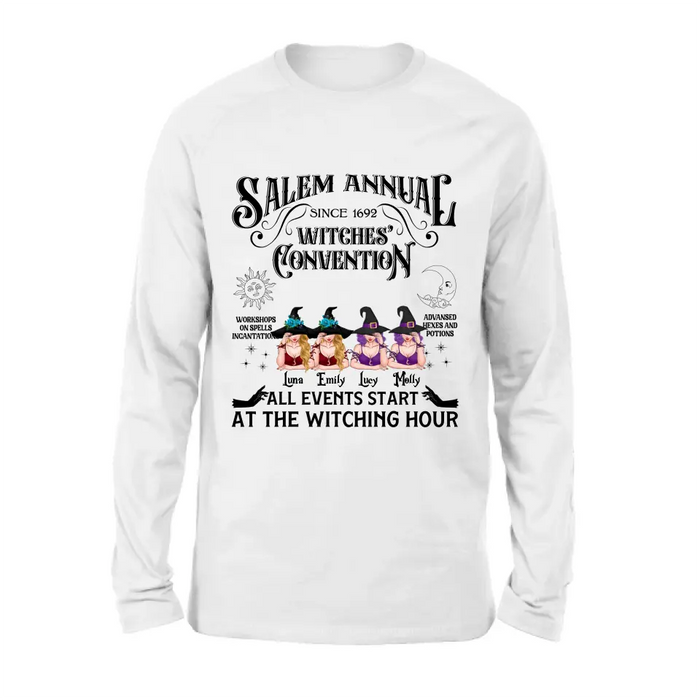 Personalized Halloween Witch Shirt/ Hoodie - Gift Idea For Halloween/Besties - Upto 4 Witches - Salem Annual Since 1692 Witches' Convention