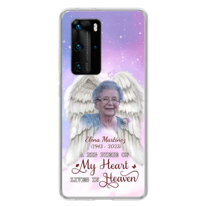 Custom Personalized Memorial Photo Phone Case - Memorial Gift Idea for Family - A Big Piece Of My Heart Lives In Heaven - Case for Xiaomi/Huawei/Oppo