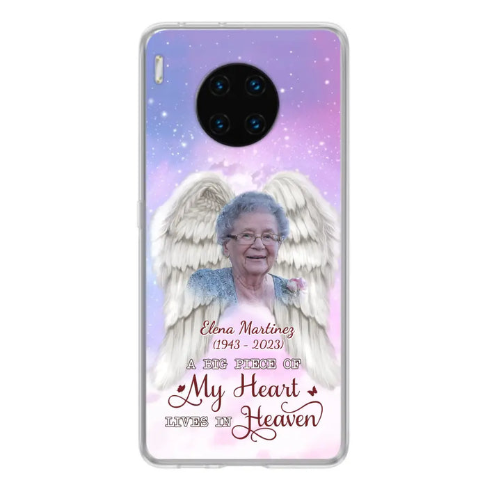 Custom Personalized Memorial Photo Phone Case - Memorial Gift Idea for Family - A Big Piece Of My Heart Lives In Heaven - Case for Xiaomi/Huawei/Oppo