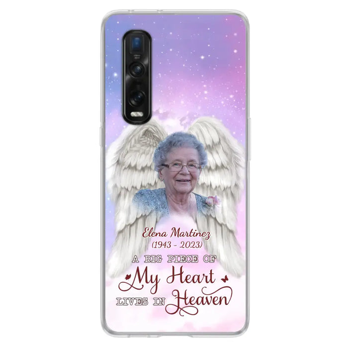 Custom Personalized Memorial Photo Phone Case - Memorial Gift Idea for Family - A Big Piece Of My Heart Lives In Heaven - Case for Xiaomi/Huawei/Oppo