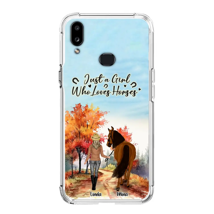 Custom Personalized Horse Girl Fall Season Phone Case - Gift Idea For Horse Lovers - Up To 6 Horses - Just A Girl Who Loves Horses - Cases For iPhone/Samsung