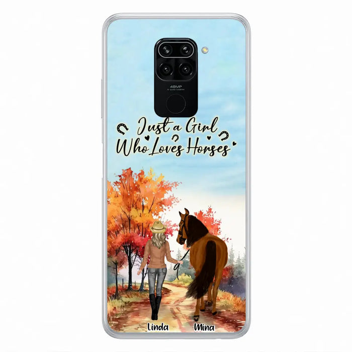 Custom Personalized Horse Girl Fall Season Phone Case - Gift Idea For Horse Lovers - Up To 6 Horses - Just A Girl Who Loves Horses - Cases For Xiaomi/ Oppo/ Huawei