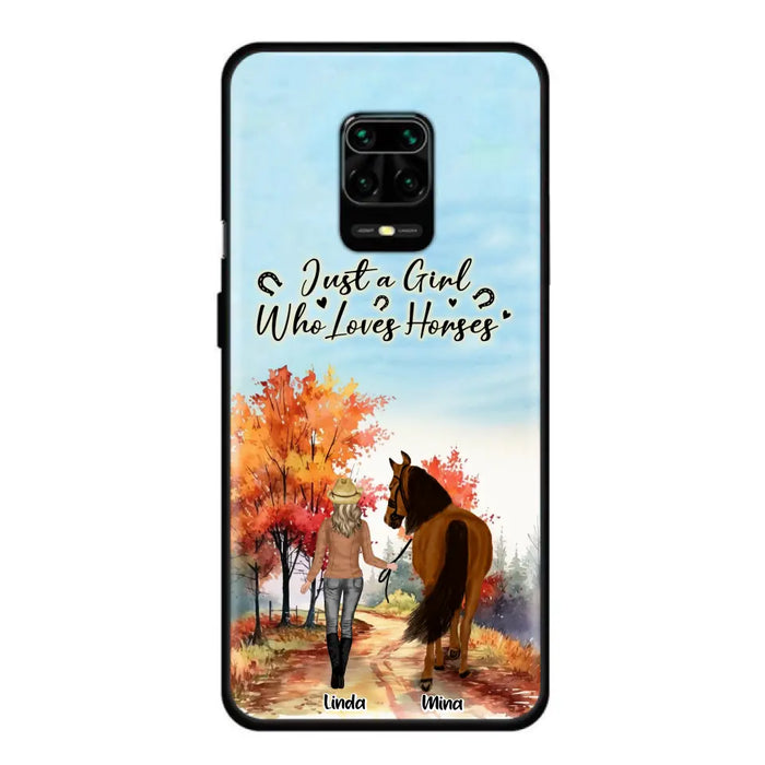 Custom Personalized Horse Girl Fall Season Phone Case - Gift Idea For Horse Lovers - Up To 6 Horses - Just A Girl Who Loves Horses - Cases For Xiaomi/ Oppo/ Huawei