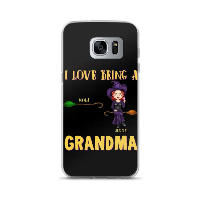 Personalized Witch Grandma Phone Case - Gift Idea For Halloween/Witch/Grandma - Upto 8 Kids - I Love Being A Grandma - Case For iPhone/Samsung