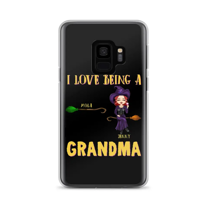 Personalized Witch Grandma Phone Case - Gift Idea For Halloween/Witch/Grandma - Upto 8 Kids - I Love Being A Grandma - Case For iPhone/Samsung