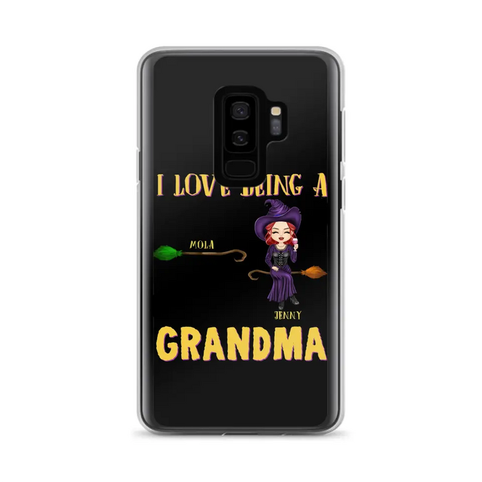 Personalized Witch Grandma Phone Case - Gift Idea For Halloween/Witch/Grandma - Upto 8 Kids - I Love Being A Grandma - Case For iPhone/Samsung